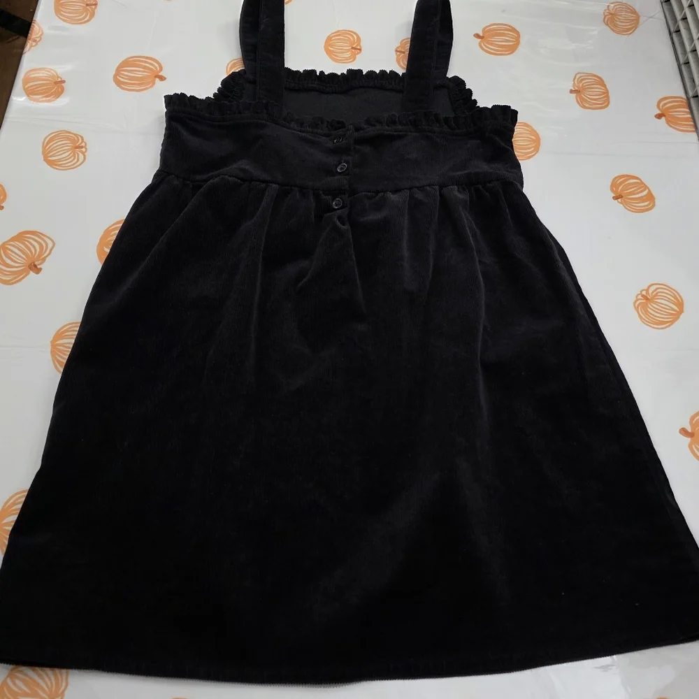Girls Gymboree Black Cat Face Thick Cotton Corduroy Jumper Dress Size 12 NEW